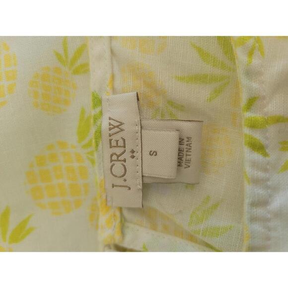 J Crew small white with pineapples blouse - Picture 3 of 5